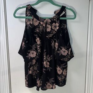Sienna Sky Floral Sleeveless Blouse in Black and Pink